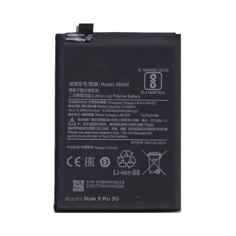 Xiaomi Note 9 Pro 5G M2007J17C BM4W Bateria Aftermarket