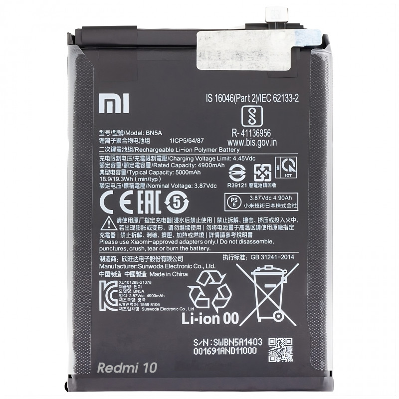 Xiaomi Redmi 10 21061119DG BN5A Bateria Original Service Pack