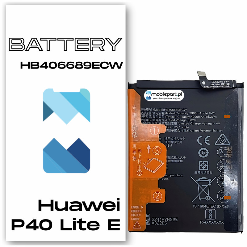 Huawei P40 Lite E HB406689ECW Bateria Aftermarket