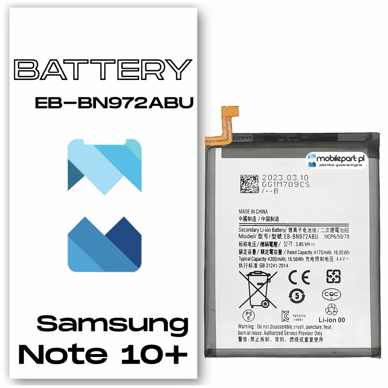 Samsung Note 10 Plus 5G EB-BN972ABU Bateria Aftermarket
