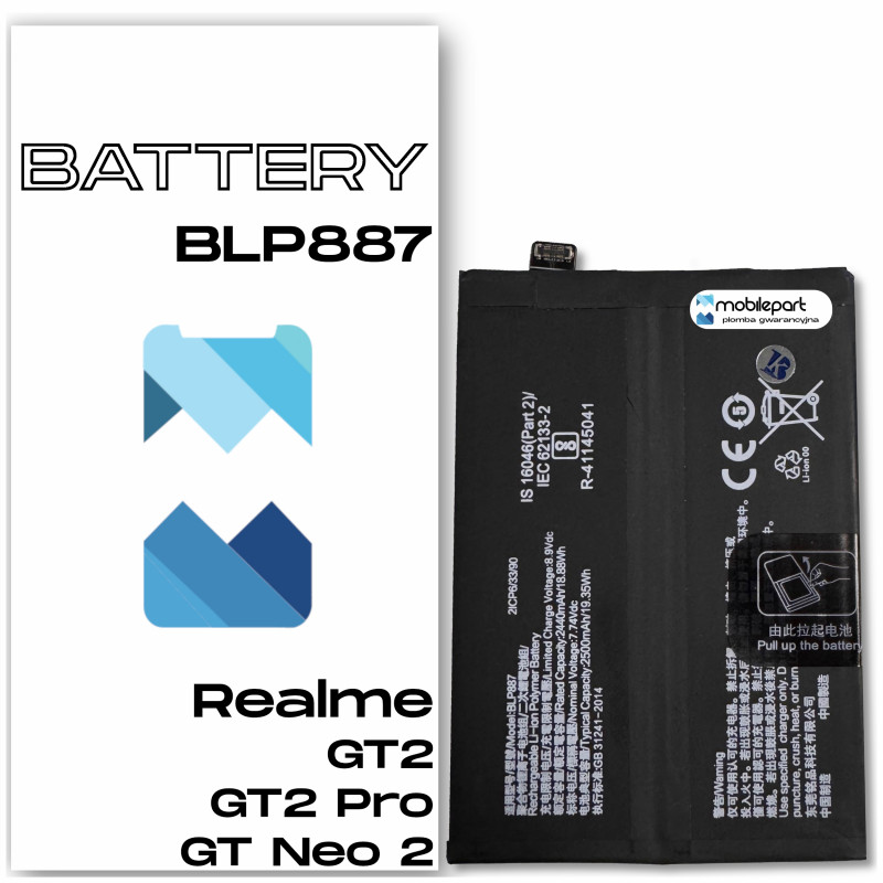 Realme Gt2 BLP887 Bateria Aftermarket- Niska cena
