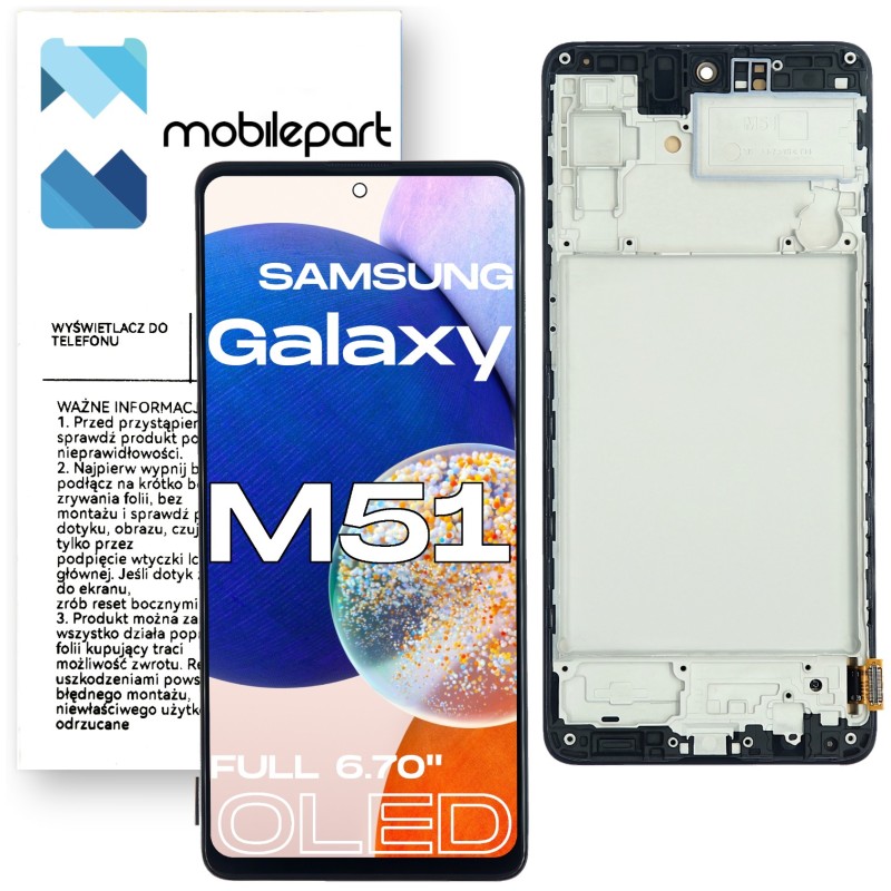 Wyświetlacz do Samsung Galaxy M51 OLED FULL 6.7" RAMKA