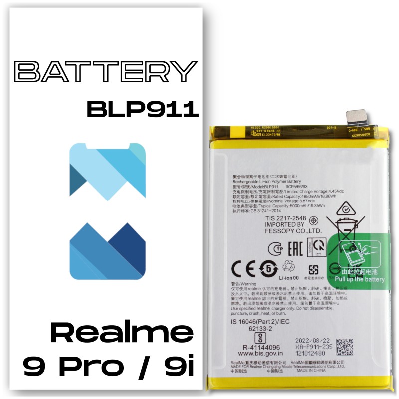 Realme 9 Pro BLP911 Bateria Aftermarket- Niska cena Realme 9 Pro BLP911 Bateria Aftermarket- Niska cena
