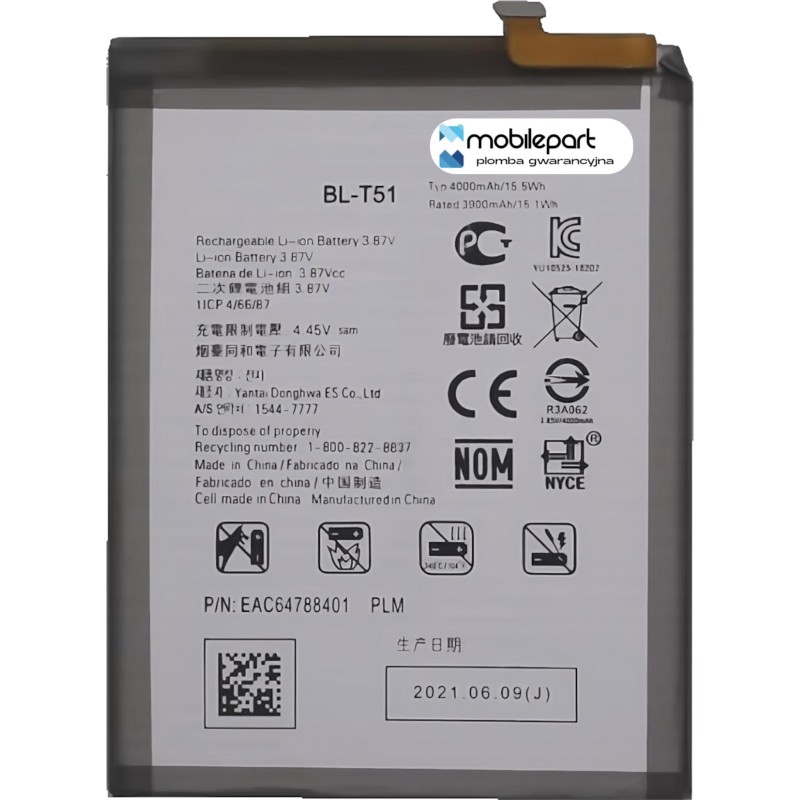 LG K52 BL-T51 Bateria Aftermarket- Niska cena LG K52 BL-T51 Bateria Aftermarket- Niska cena
