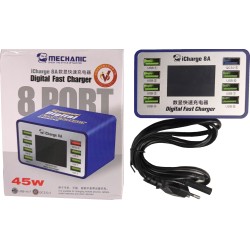 Ładowarka Zewnętrzna Mechanic iCharge 8A 45W 8 Portów AC100-240V Ładowarka Zewnętrzna Mechanic iCharge 8A 45W 8 Portów AC100-240V