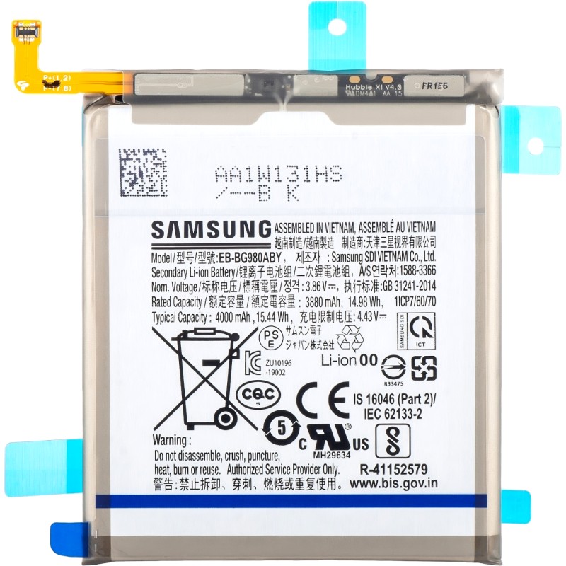 Samsung S20 5G SM-G981F EB-BG980ABY Bateria Original Service Pack Samsung S20 5G SM-G981F EB-BG980ABY Bateria Original Service Pack