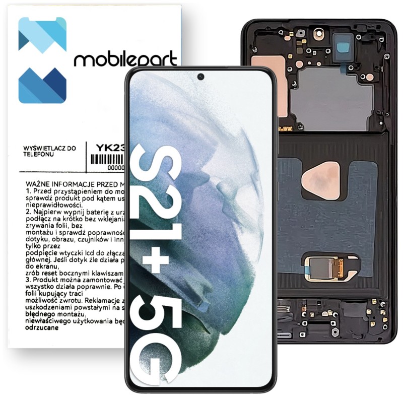 Oryginalny OEM Wyświetlacz Samsung Galaxy S21 Plus Ramka Czarny