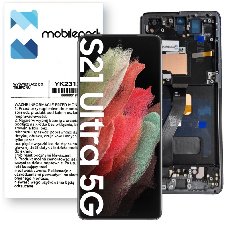 Wyświetlacz do Samsung Galaxy S21 Ultra 5G SM-G998B OLED RAMKA