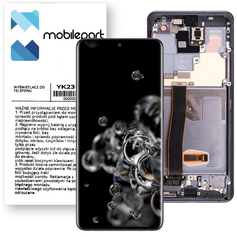 Wyświetlacz do Samsung Galaxy S20 Ultra SM-G988B/DS OLED RAMKA Wyświetlacz do Samsung Galaxy S20 Ultra SM-G988B/DS OLED RAMKA